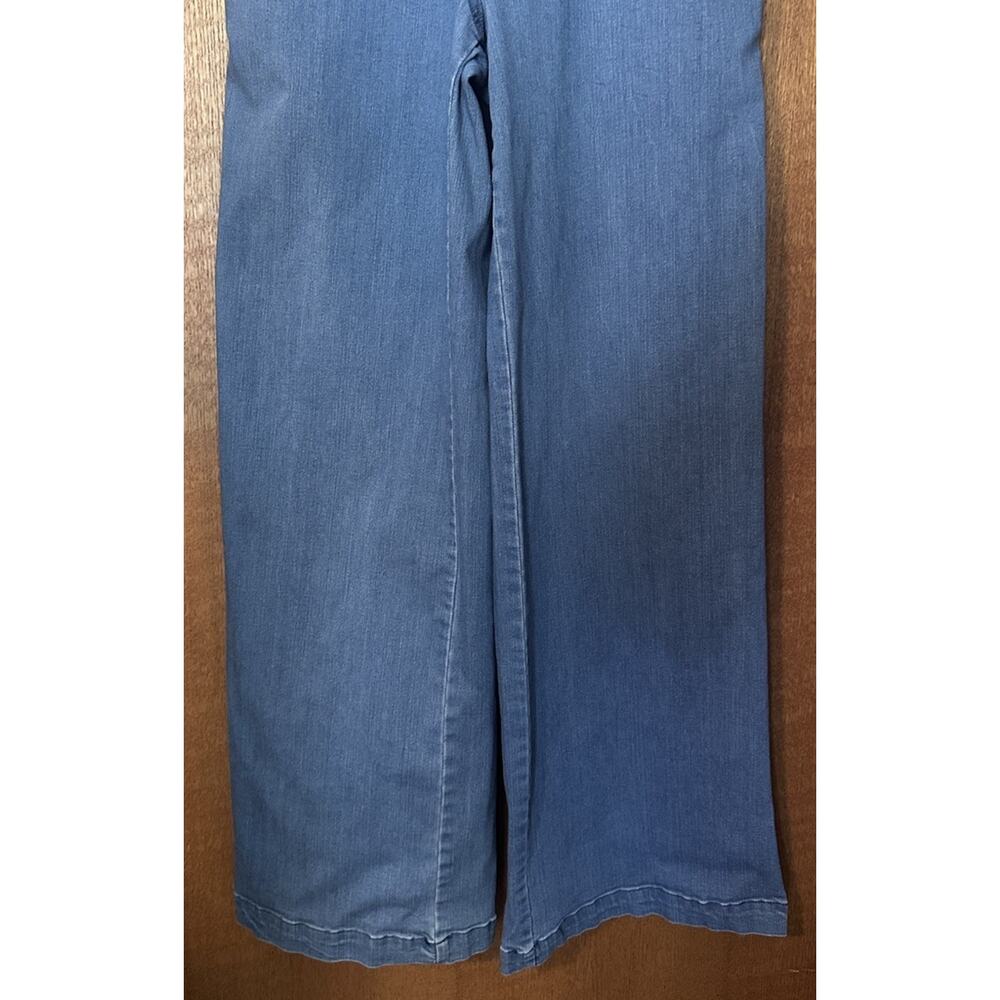 Rachel Roy Denim Jumpsuit 6 Sleeveless Wide-Leg Utilitarian Relaxed Casual Chic - Picture 5 of 10